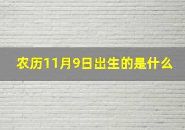 农历11月9日出生的是什么