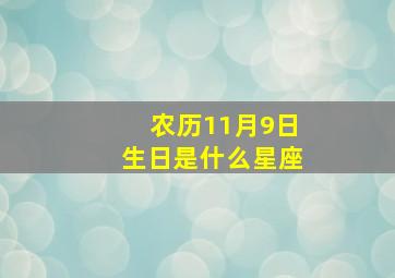 农历11月9日生日是什么星座