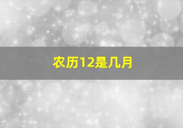 农历12是几月