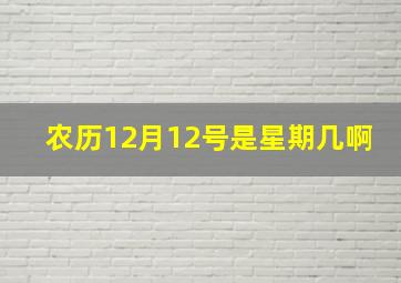 农历12月12号是星期几啊