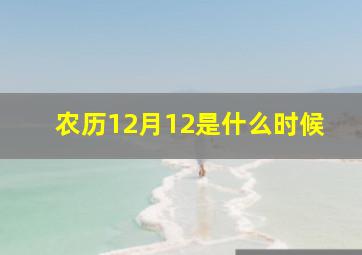 农历12月12是什么时候