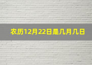 农历12月22日是几月几日