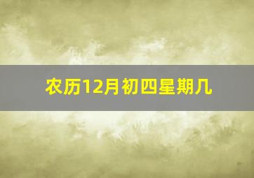 农历12月初四星期几