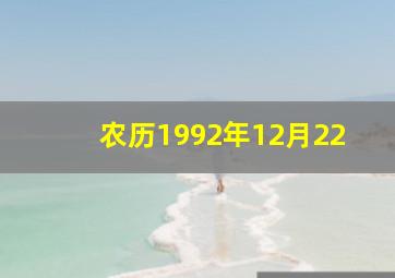 农历1992年12月22