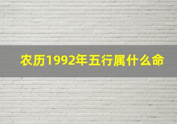 农历1992年五行属什么命