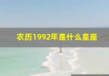 农历1992年是什么星座