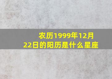 农历1999年12月22日的阳历是什么星座