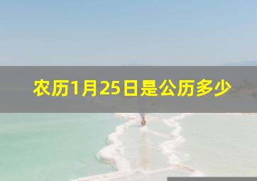 农历1月25日是公历多少