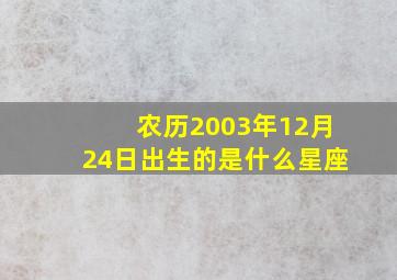 农历2003年12月24日出生的是什么星座