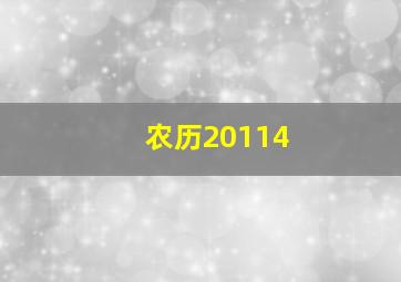 农历20114