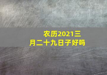 农历2021三月二十九日子好吗