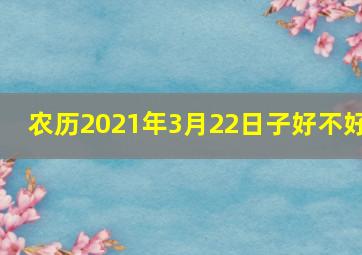 农历2021年3月22日子好不好