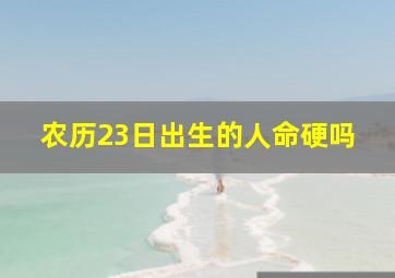 农历23日出生的人命硬吗