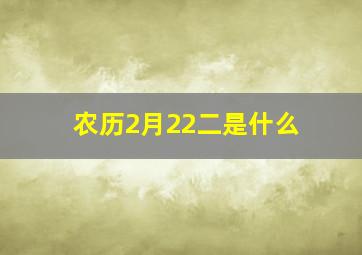 农历2月22二是什么