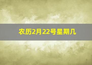 农历2月22号星期几