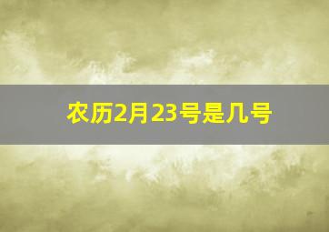 农历2月23号是几号