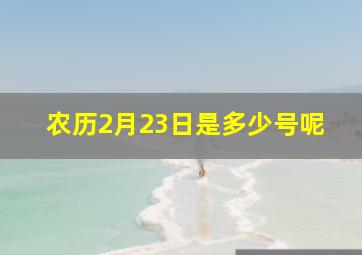 农历2月23日是多少号呢