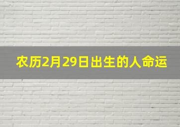 农历2月29日出生的人命运