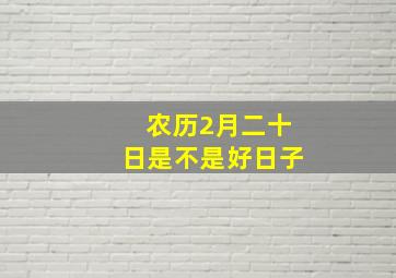 农历2月二十日是不是好日子