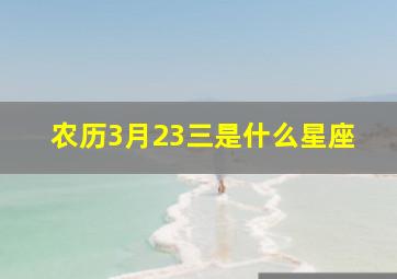 农历3月23三是什么星座