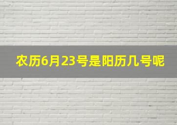 农历6月23号是阳历几号呢