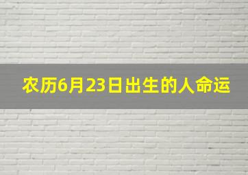 农历6月23日出生的人命运