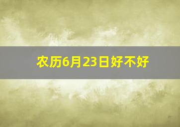 农历6月23日好不好