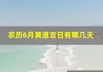 农历6月黄道吉日有哪几天