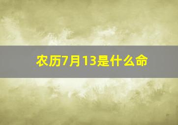 农历7月13是什么命