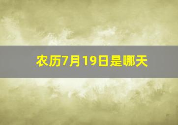 农历7月19日是哪天