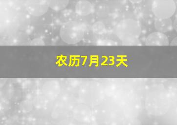 农历7月23天