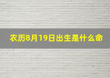 农历8月19日出生是什么命