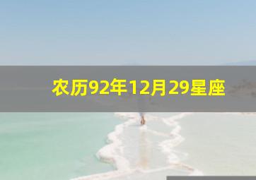 农历92年12月29星座