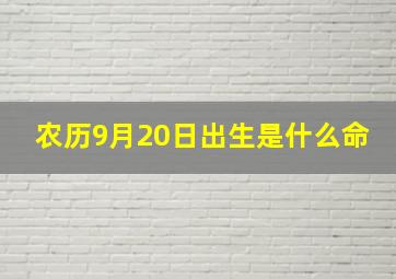 农历9月20日出生是什么命