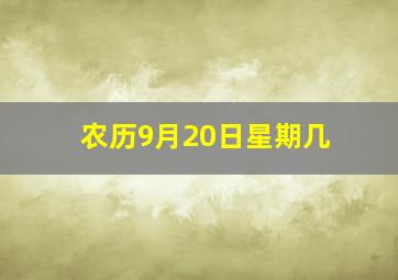 农历9月20日星期几