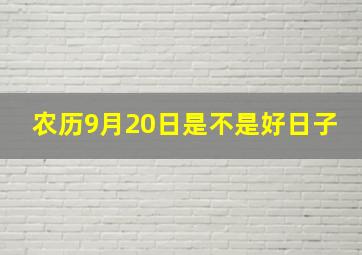 农历9月20日是不是好日子