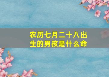 农历七月二十八出生的男孩是什么命