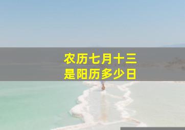 农历七月十三是阳历多少日