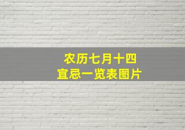 农历七月十四宜忌一览表图片