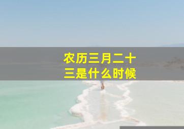 农历三月二十三是什么时候