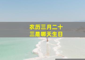 农历三月二十三是哪天生日