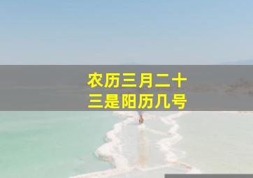 农历三月二十三是阳历几号