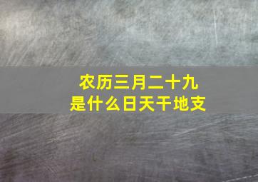 农历三月二十九是什么日天干地支