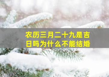 农历三月二十九是吉日吗为什么不能结婚