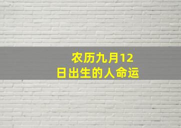 农历九月12日出生的人命运