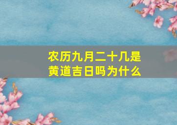 农历九月二十几是黄道吉日吗为什么