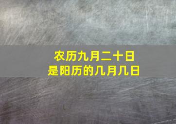 农历九月二十日是阳历的几月几日