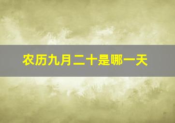 农历九月二十是哪一天