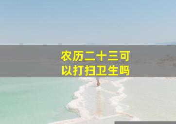 农历二十三可以打扫卫生吗