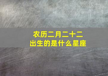 农历二月二十二出生的是什么星座